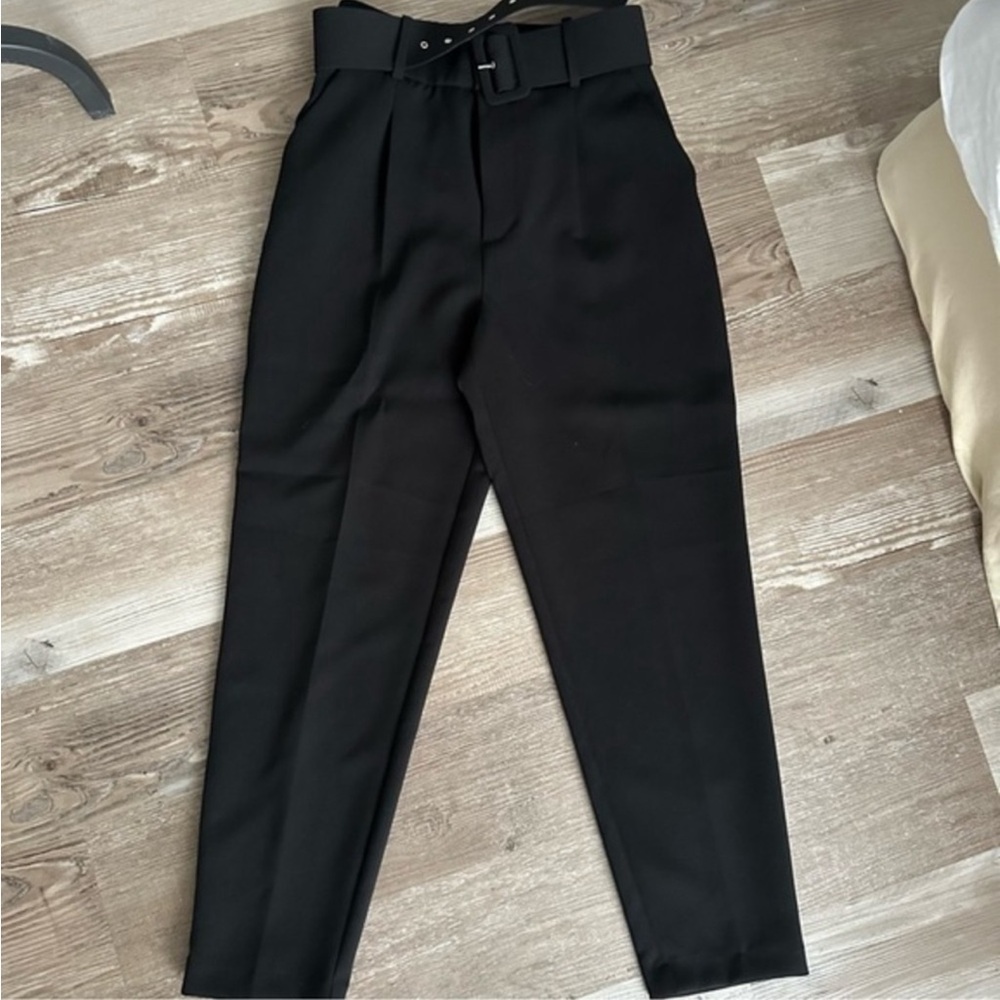 Black High Waisted Zara Trousers with Belt